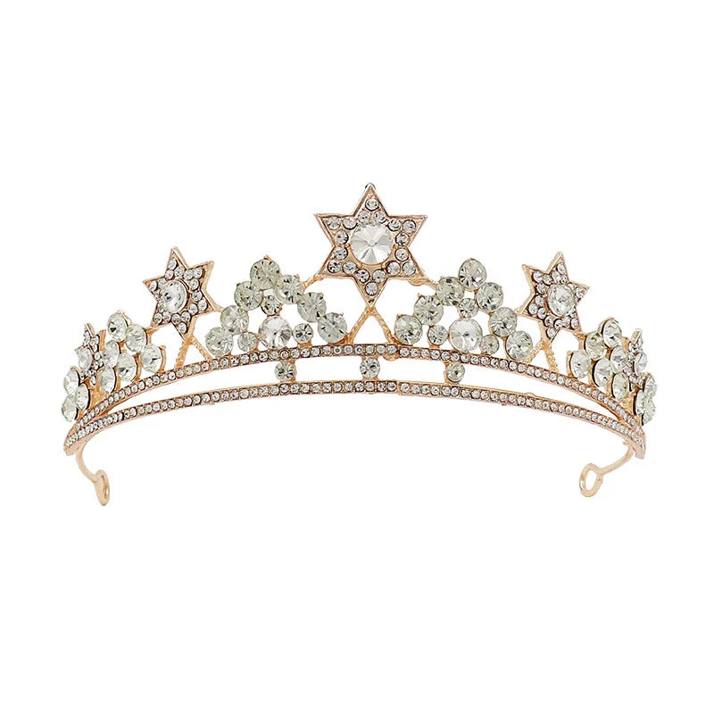 Wholesale Fashion Exquisite Crystal Star Girls Happy Birthday Tiara Crown