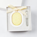 Color Matched Oval Hanging Car Wardrobe Air Freshener Scented Ceramic Aroma Plaster Porcelain Flower Home Fragrance Oil Diffuser