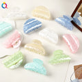 QIYUE Acrylic Hair Clips for Women Simple Ins Marble Pattern Shark Hair Accessories