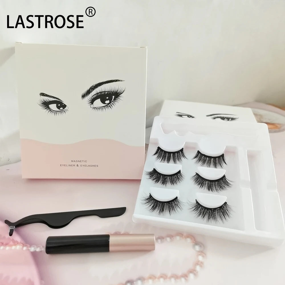 Faux Mink Eyelashes Vendor Magnetic Eyeliner Magnetic Eyelashes With Eyelashes Glue Waterproof Private Label Lash Boxes