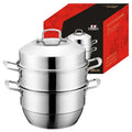 Zhenneng 32cm Three-layer Steamer for Kitchen Stackable Utensil Fast Heated Edible Stainless Steel Cookware Food Steamer Pot
