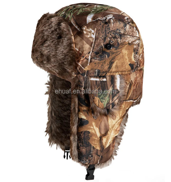 Fashion Windproof Real Tree Camo Winter Hat Camouflage Thermal Winter Forest Trooper Hat Man Earflap Hat