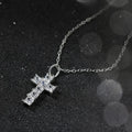 RINNTIN SLZN12 Top Quality 925 Sterling Silver With 8A Premium Cubic Zircon Pendant Iced Out Full Diamond Cross Pendant Necklace