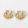Vintage Stainless Steel Statement Earrings 18k Gold Plated Twisted Hoop Earrings Waterproof Jewelry Accessories