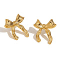 Fast Delivery 925 Sterling Silver Shiny Stud Butterfly Knot Earrings Jewelry 18k Gold Plated Cute Love Ribbon Bow Earrings Women