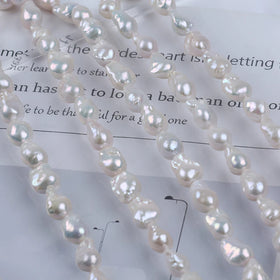 Zhuji 12-14mm White Freshwater Baroque Shape Third Party Appraisal Natural Loose Pearls for Jewelry
