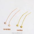 Certified 18K Gold Star Ear Line Female Accessories AU750 Color Gold Five-Pointed Star Earrings Long Shop Recommendation