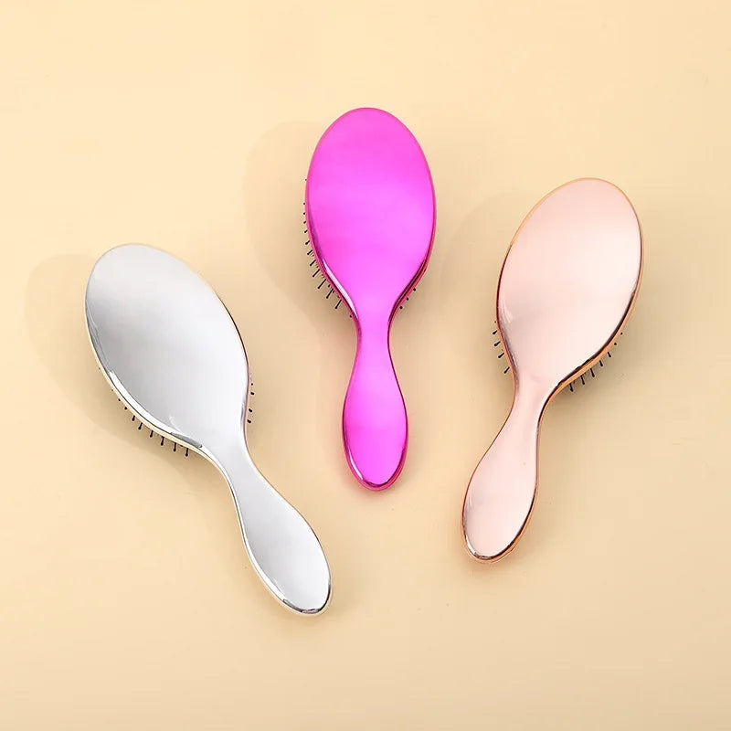 Gmagic Vegan Laser Plastic Hair Brush Brown for Paddle Anti-Static Tangle Hair Extensions Massage Home Use
