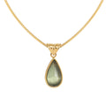 Joolim Snake Chain Tear Drop Blue Glass Pendant Stainless Steel Necklace Jewelry Wholesale