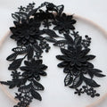 3D Embroidered DIY Handmade Lace Mirrored Flowers Multicolor 7*24cm Water Soluble Mesh Fabric Unique Design