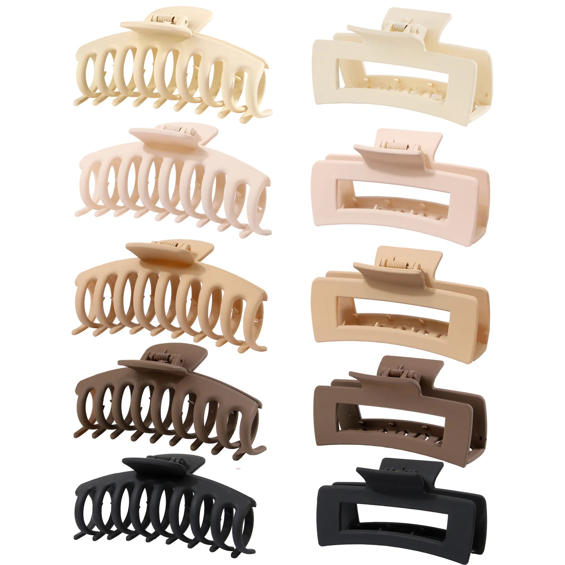 New Ps Plastic Frosted Grip Clip Hair Clip Minimalist Keel Hair Claw Combination Set Shark Clip