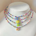 Cheap Price Handmade Beaded Colorful Miyuki Beads Necklace Fashion Dopamine Teen Girls Sweet Crystal Daisy Flower Charm Necklace