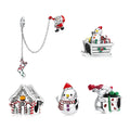 925 Sterling Silver Christmas Charms - Snowman & Moose Pendants for DIY Jewelry Making Festive Gift Set