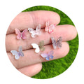 Colorful Butterfly Nail Art Charms Crystal Butterfly Resin Parts Flatback Nail Decorations DIY Manicure Accessories