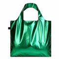2022 NEW Custom Pure Color Environmentally  Polyester Metallic Fabric Shiny Tote RPET Shopping Bags