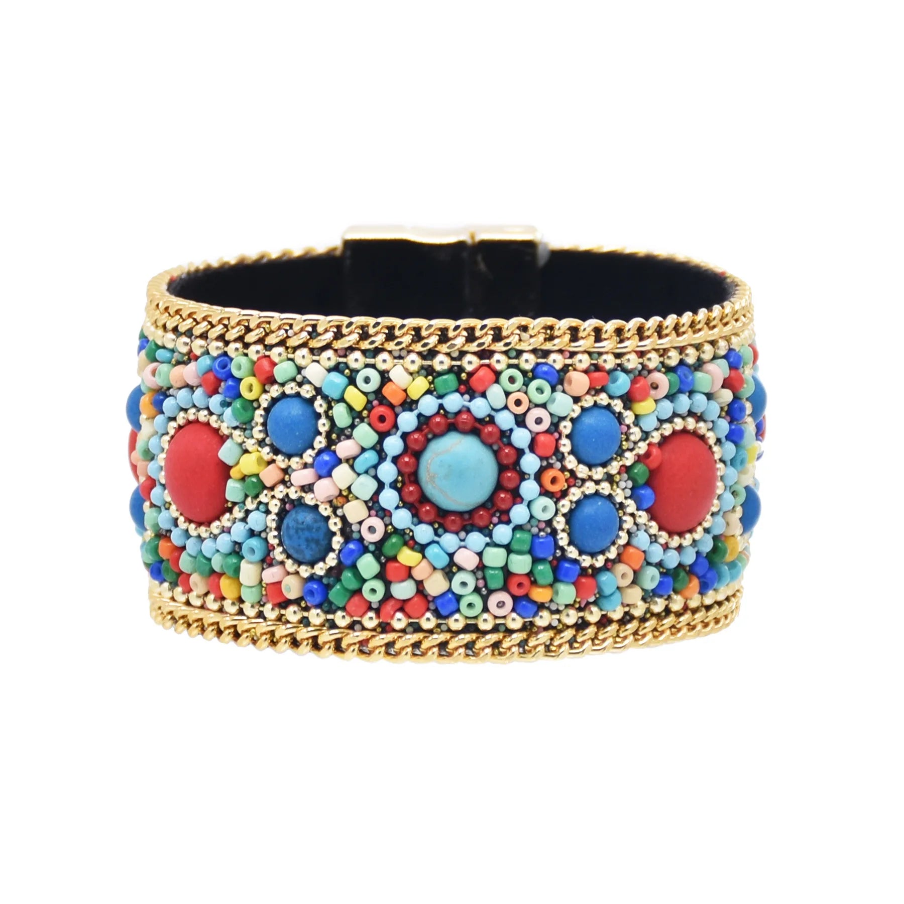 Bohemian Handmade Rice Beads Ethnic Style Magnetic Buckle Bracelets Random Arrangement of Rice Beads