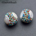 Wholesale Shining Colorful Rhinestones CZ Pave Pearl Beads for Fashion Woman Jewelry Bracelets NecklacesMaking