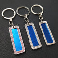 Rectangle Shape Stainless Steel Blank Metal Keychain Tags for DIY Engrave Key Ring