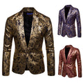 M-3XL Mens Fashion Dance Blazer Coats Male Pattern Business Affairs Wedding Stage Long Sleeve Suit Jackets Slim Coat