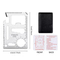 JOHOLD 11 in 1 Camping Accessories Survival Tool Kits Wallet Stainless Steel Survival Multitool Multi-function Credit Card