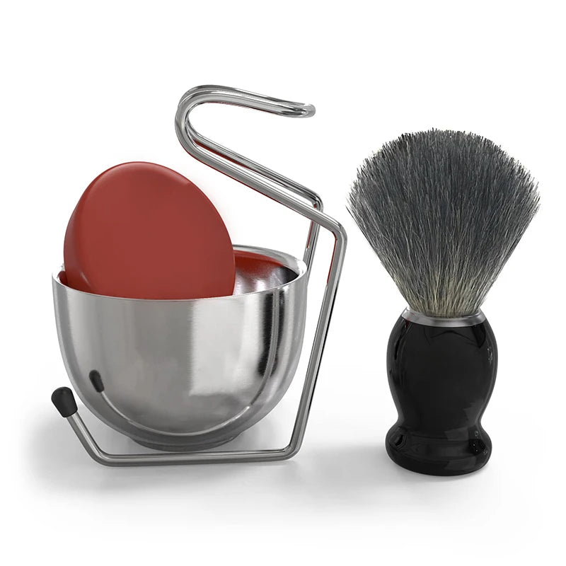 JDK Custom Luxury Shaving Brush Set Nylon or Badger Hair Stainless Steel Soap Bowl Premium Shaving Kits