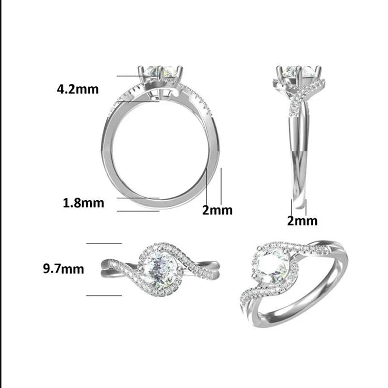 Xingyue Moissanite Jewelry  925 Sterling Silver Moissanite Diamond Engagement  Rings for Women
