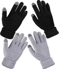 Women's Winter Touchscreen Gloves Warm Fleece Lined Knit Gloves Elastic Cuff Winter Texting Gloves