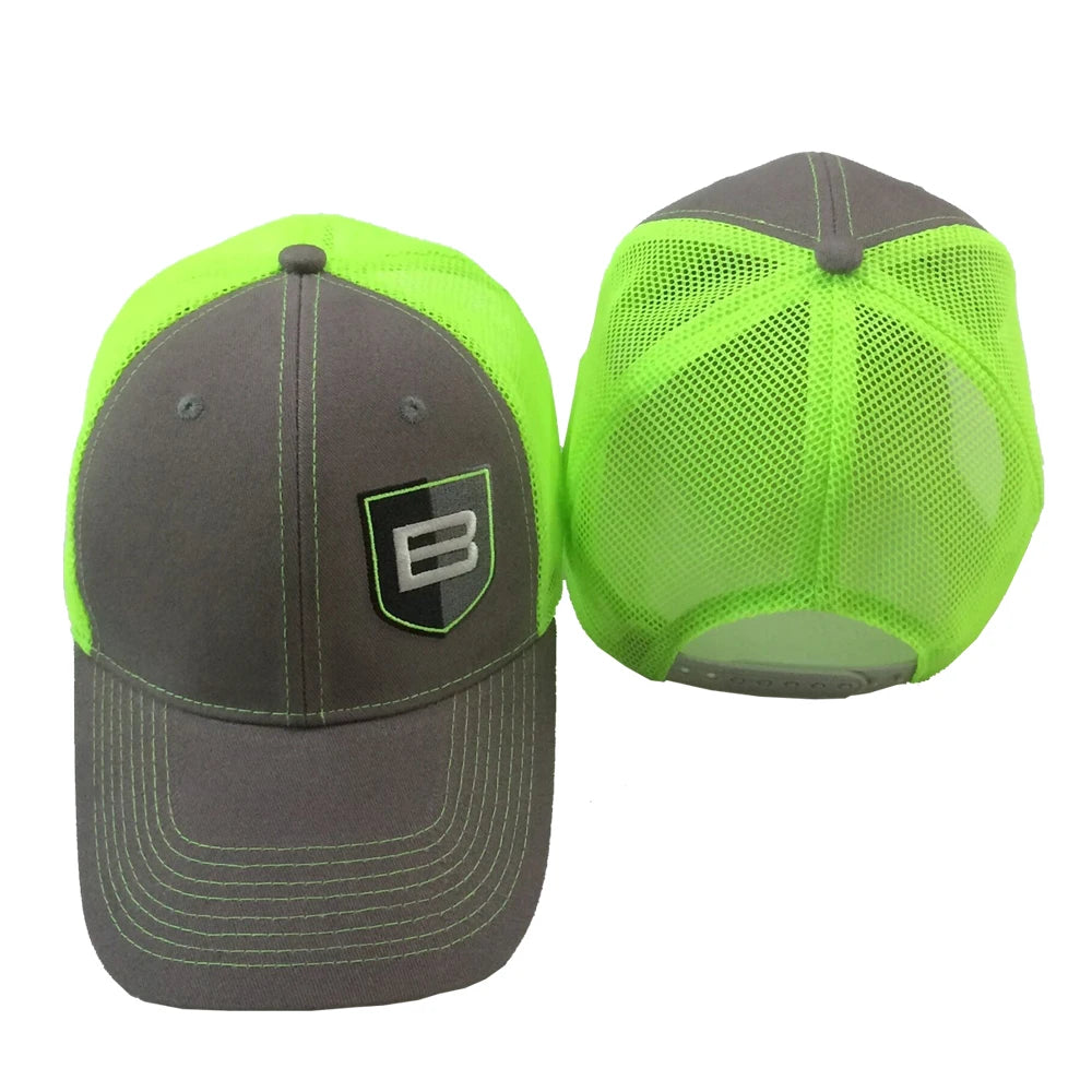 Wholesale Custom Vintage Fluorescent Yellow Neon Solid Trucker Hats Embroidery Florescent Orange Green Mesh Trucker Cap