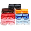 Wholesale Fashion Unisex Square Big Oversized One Piece Frames UV400 PC Sunglasses 2022 CN ZHE Adult
