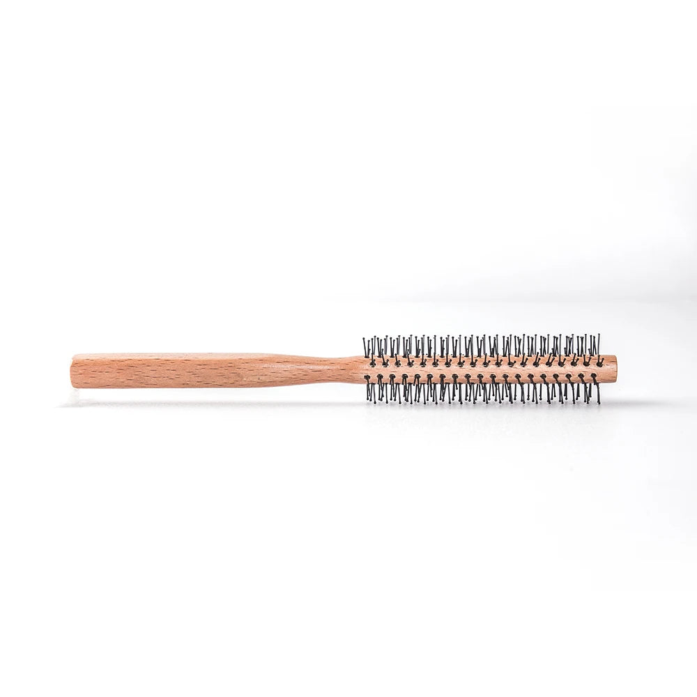 Professional Syling Comb Hair Brush with Wooden Handle and Nylon Needles