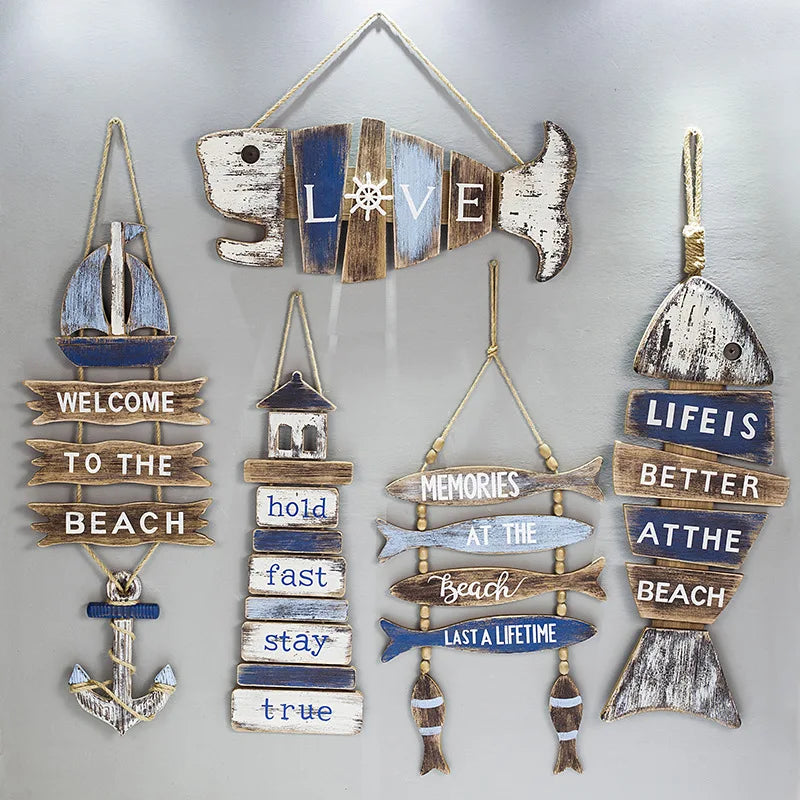 Eco-Friendly Nautical Wooden Wall Decor HYE03 Welcome Sign Home & Door Decor
