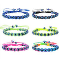 Handmade Turkey Blue Evil Eye Charm Bracelets for Women Braided String Rope Fatima Beads Chain Bangle Fashion Jewelry