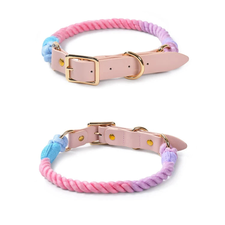 2024 Fashion Design Multi-Color Popular Gold Metal Leather Collar Personalized Slide Pet Collar Release Buckle for Pet Collar