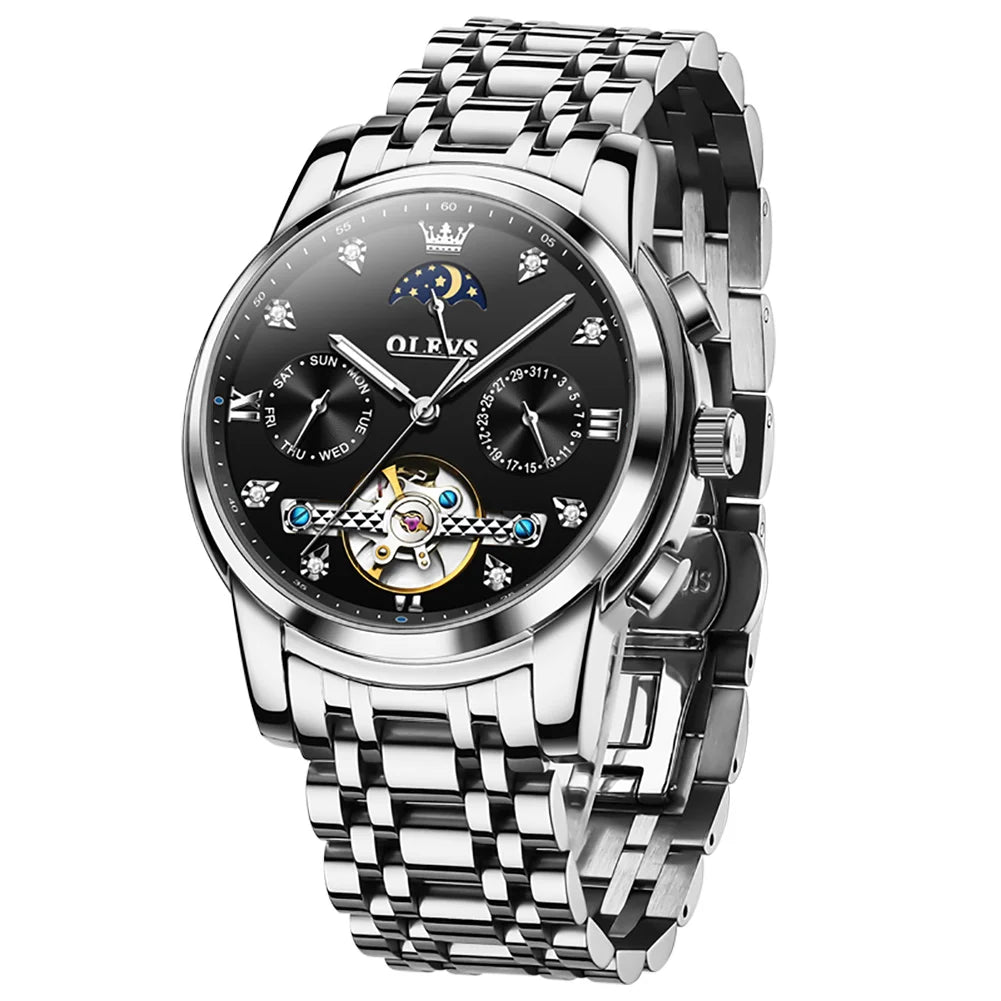 OLEVS 6678 Oem Customized Watch Business Stainless Steel Waterproof Gold Classic Reloj Automatic Mechanical Men Wrist Watch