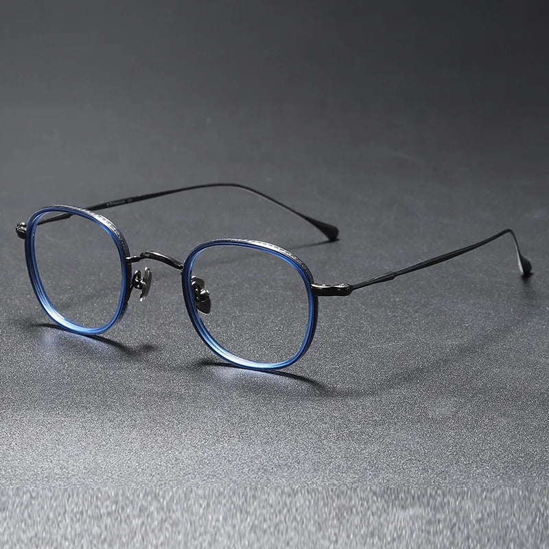 KMN137 Retro Square Thickness Spectacle Glasses With Pure Titanium Optical Glasses Frames for Men for Women