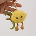 New Smile Lemon Handmade Amigurumi Toy Keychain Cute Crochet Vegetables Key Pendant Knitted Bag Decoration Woven Anime Pig Gift