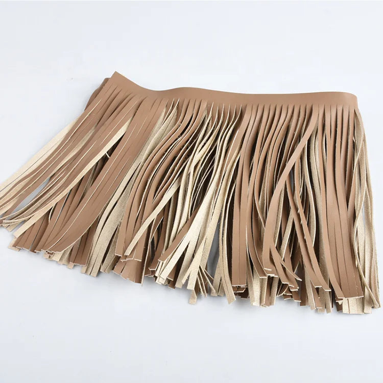 Customized High-End Suede Microfiber Leather Tassel Colorful Decoration for Fringe Cutting Clothing & Bags