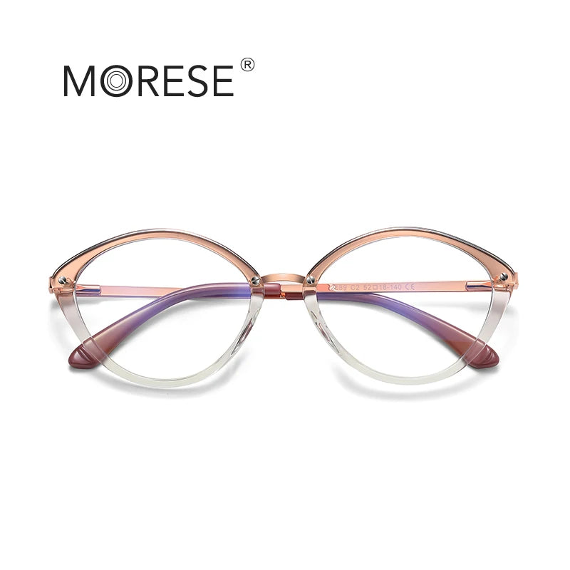 MORESE 2089 Clear Retro Optical Eyeglasses Anti-Blue Computer Reading Eyewear Frames for Women Cat Eye Style