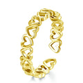 Jiang Yuan Hot Sale S925 Sterling Silver Open Ring Adjustable Beautiful Pink Shining Finger Rings