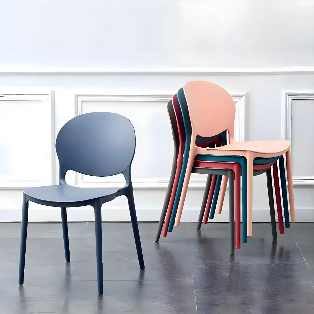 Hot Sale Cheap Stackable Plastic Dining Chair Factory Price PP Chair with Open Back for Indoor Outdoor Cafe Dining Room Garden