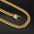 New Design Cuban Link Chain for Men Fashion Steampunk Stainless Steel Gold Plated Charm Necklace