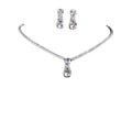 Women's Fashion Jewelry Set Stylish 4-Piece Multi-Color Rhinestone Necklace Earrings Bracelet Pendant