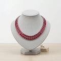 HQ GEMS S925 Sliver Plated White Gold 4mm Tennis Link Lab Ruby Sapphire Stone Tennis Bracelet