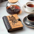 New A6 A5 fox Carved Wooden Cover Journal Planners Custom Hollowed Out Design Leather Notebooks