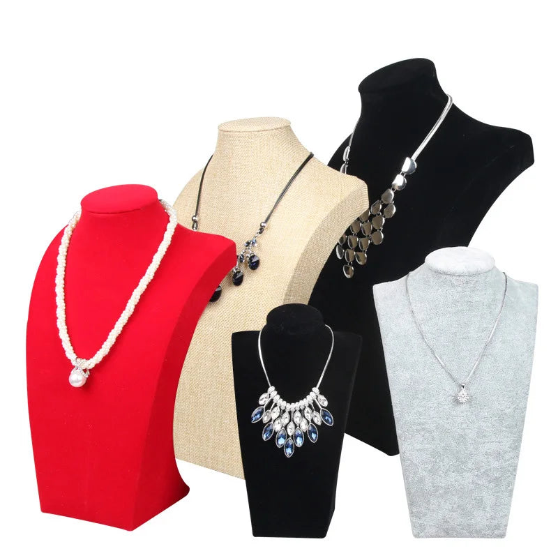 Suede Necklace Display Rack Pendant Portrait Neck Shelf Props Jewelry Display Rack Jewelry Rack Wholesale