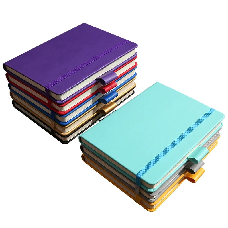 Wholesale Office Stationery Colorful Customize A5/A6 Diary PU Leather Tie Notebook Pen Set As Promotion Gift Set