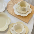 Solhui Japanese Ceramic Coffee Cup and Dish Sunflower Cup Dinner Plates