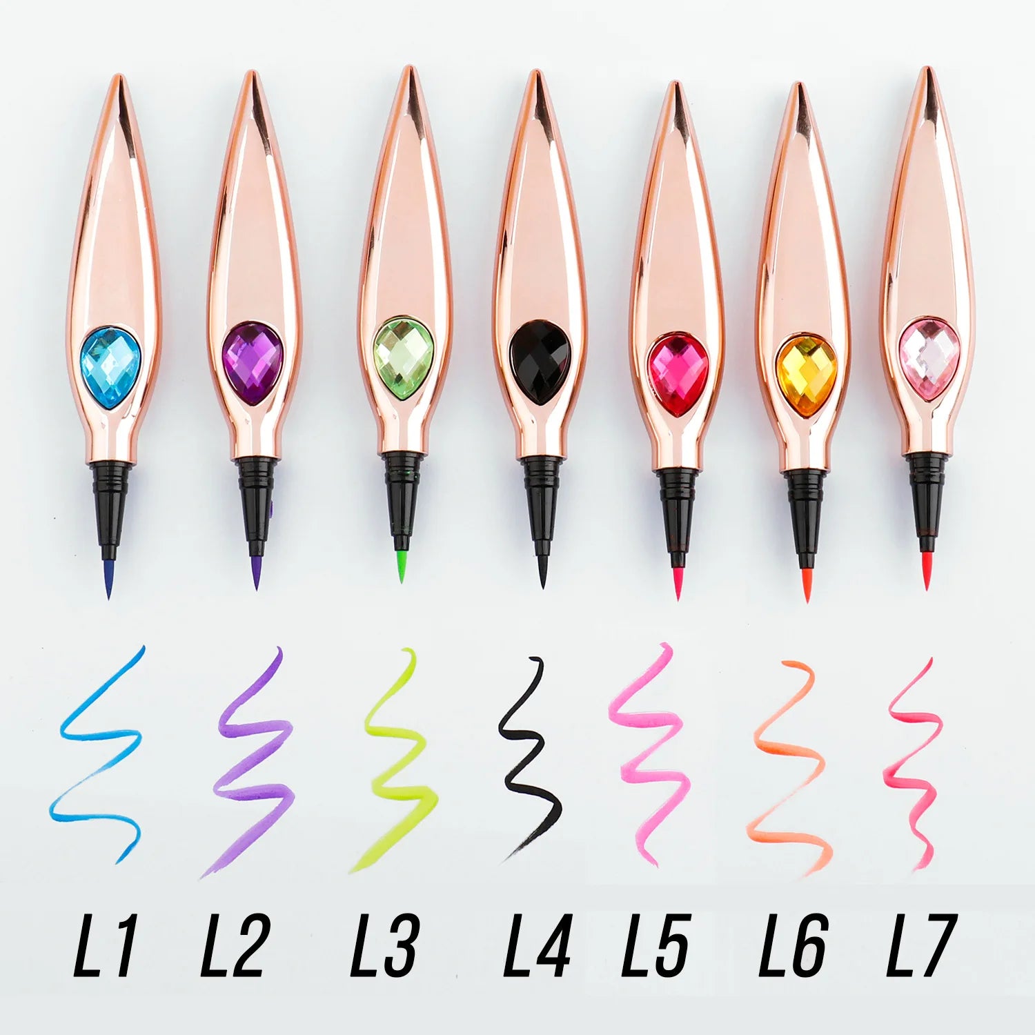 Wholesale Luxury Vegan Liquid Eyeliner Pencil Custom Private Label Waterproof Quick-Dry Long Lasting 7 Colors Mineral Based Eye