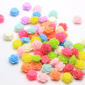 Mini Flatback Resin Cabochons Rose Flower Beads for Scrapbooking Cameo Craft DIY Phone Nails Decals Decor Ornaments