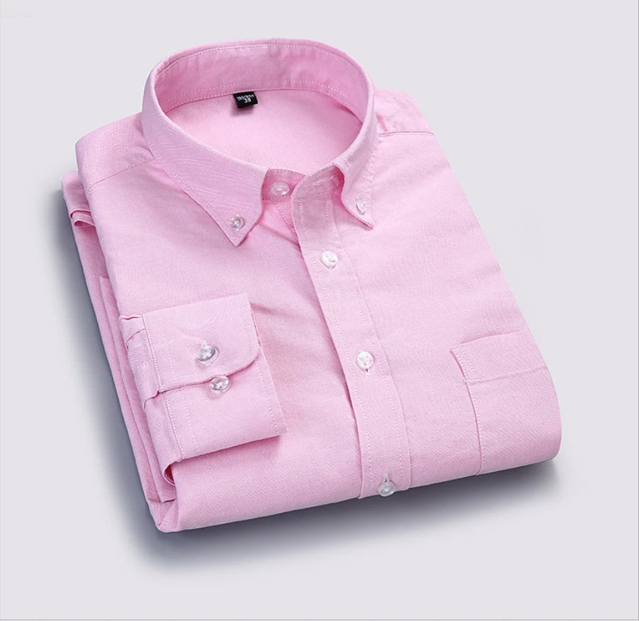 Oxford Cotton Long Sleeved Shirt Hot Sale High Quality Casual Regular Fit Spring for Men